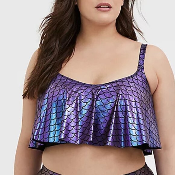 🆕🧜♀️ 2X Purple Iridescent Mermaid Wireless Bikini Top 2X 🧜♀️ - Picture 3 of 5